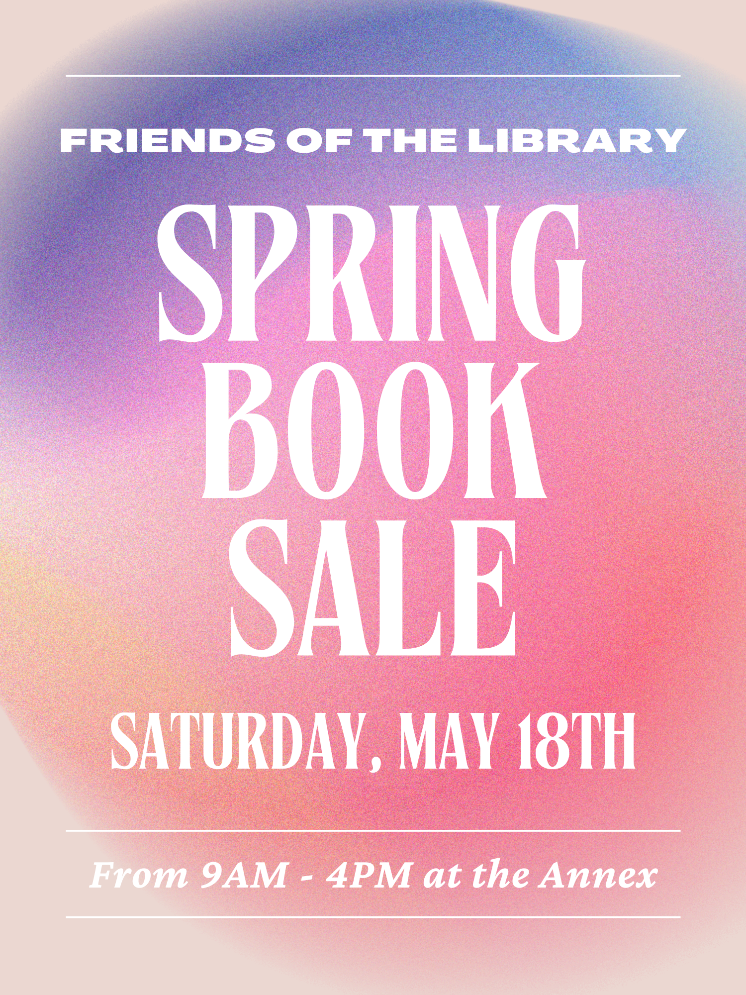 friends of the library spring book sale flyer