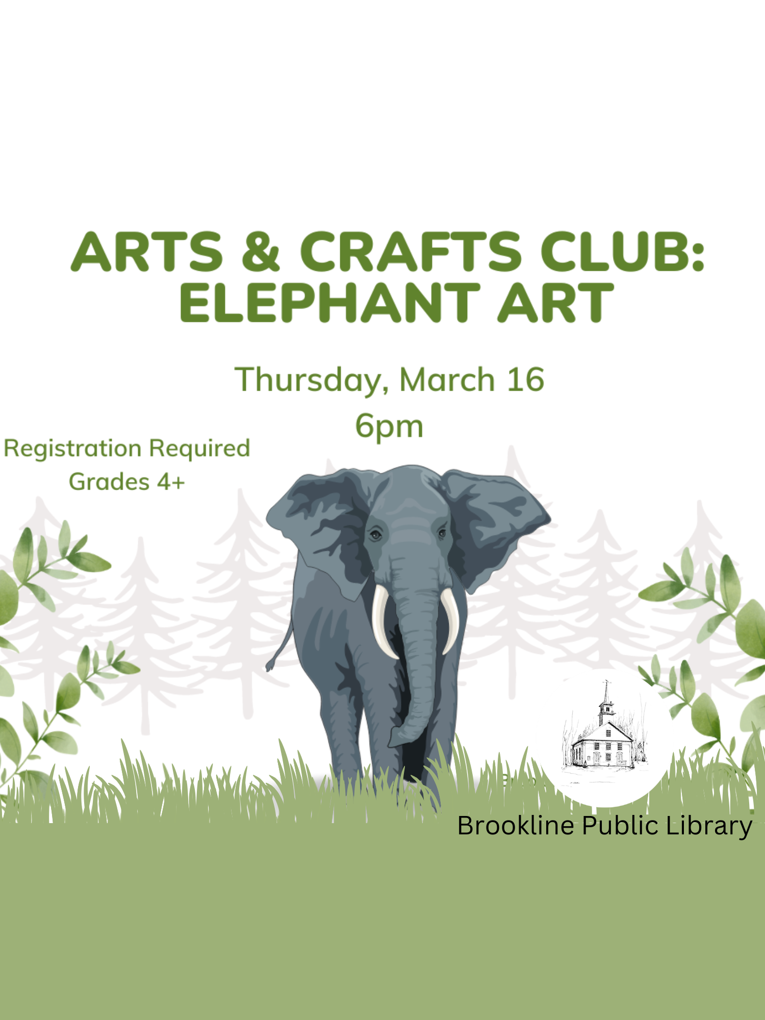 elephant and plants and text