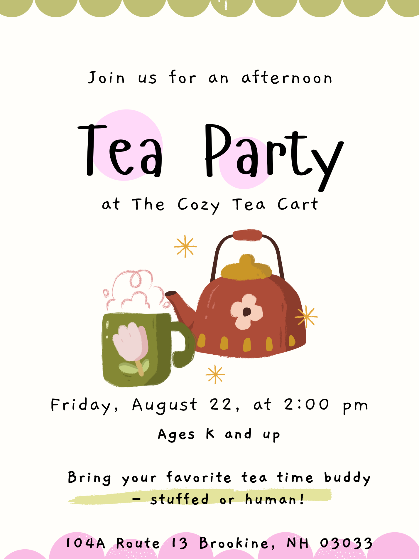 Kids Afternoon Tea Party at the Cozy Cart