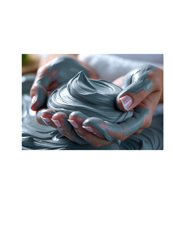 clay covered hands