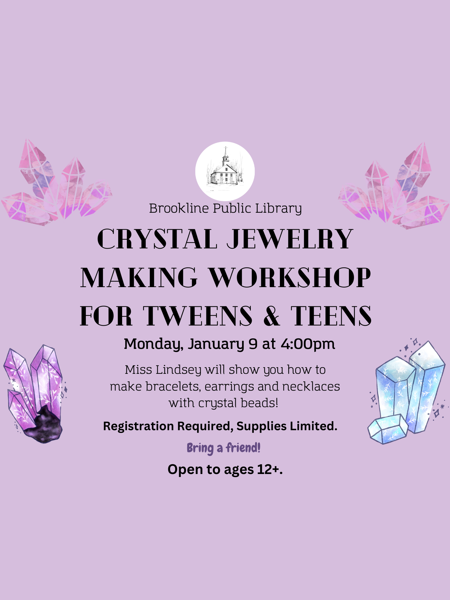 crystal illustrations and text