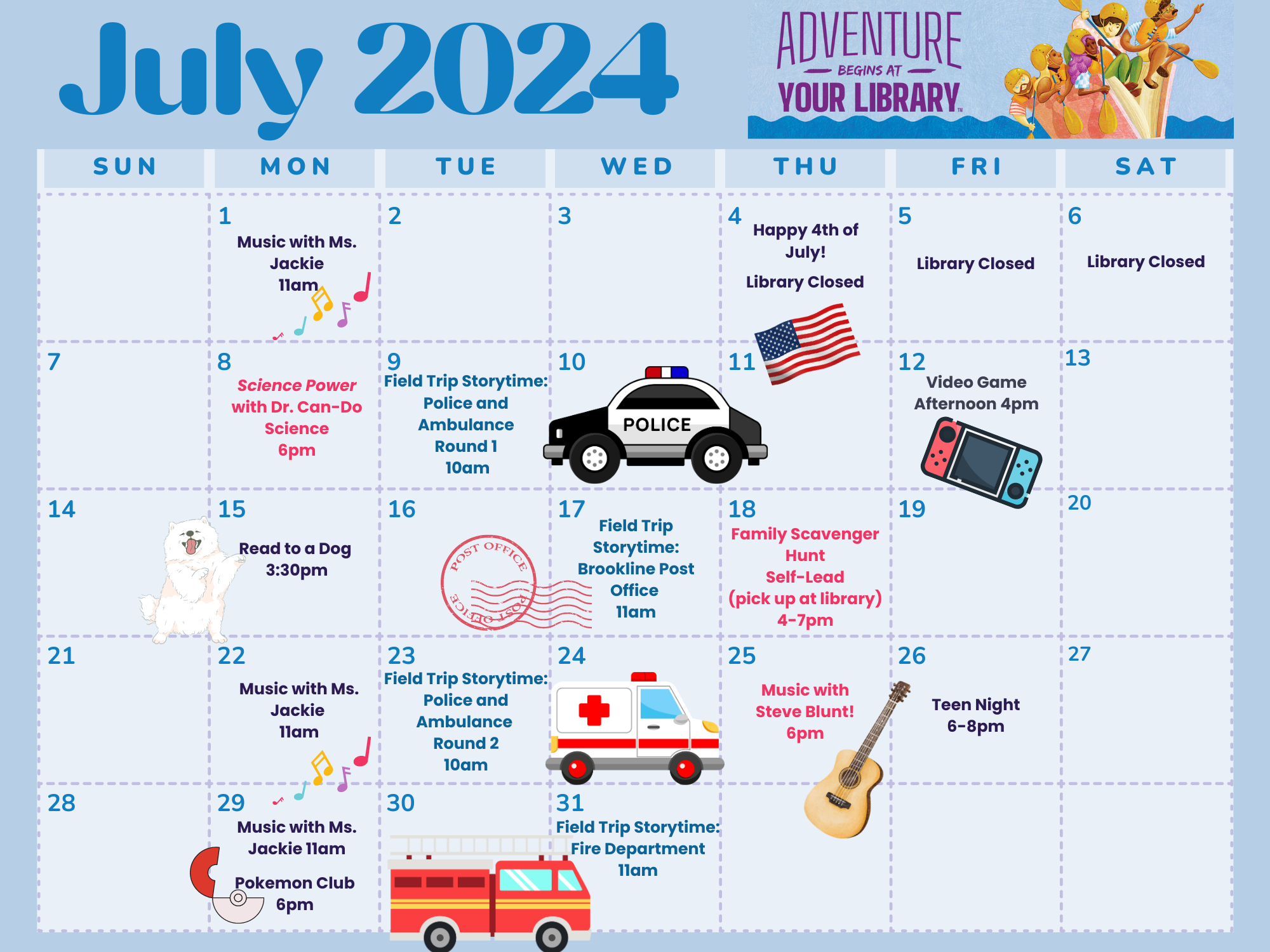 July 2024 kids calendar